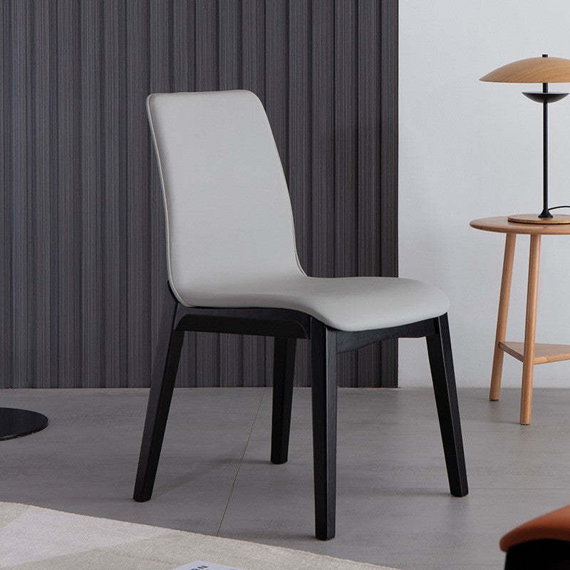 Nordic Wood Leather Dining Chair | Lighom