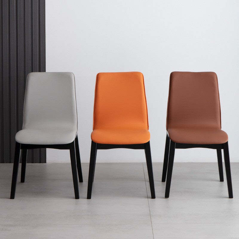 Nordic Wood Leather Dining Chair