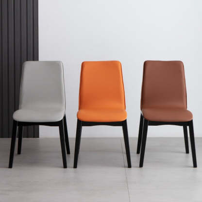 Nordic Wood Leather Dining Chair