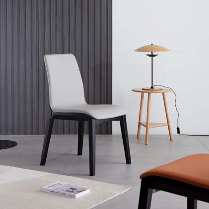 Nordic Wood Leather Dining Chair