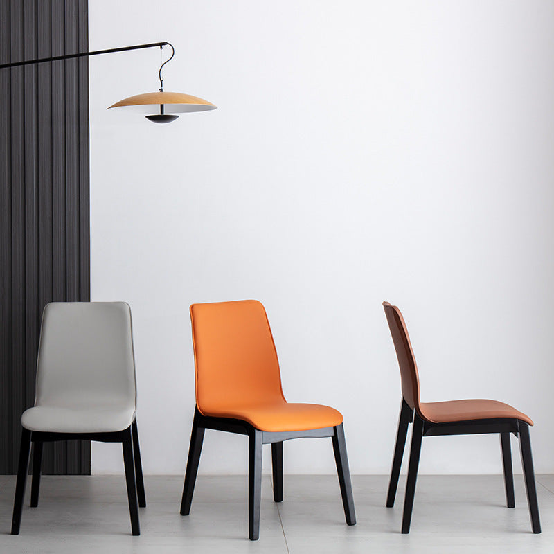 Nordic Wood Leather Dining Chair