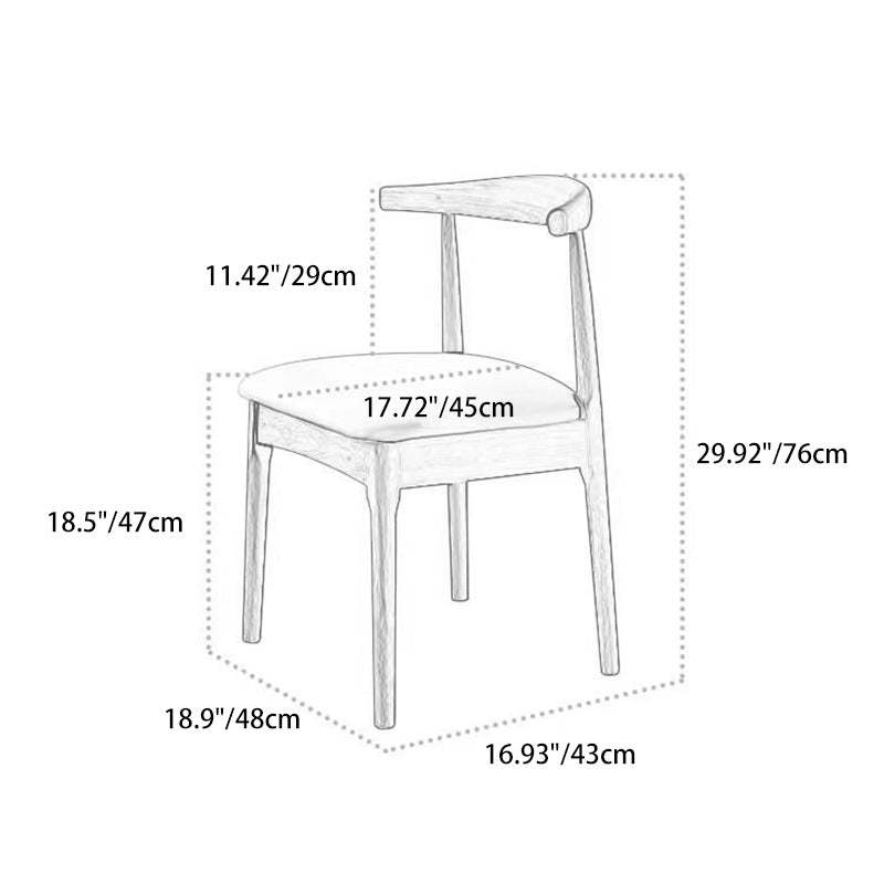 Scandinavian Wood Leather Armless Chair