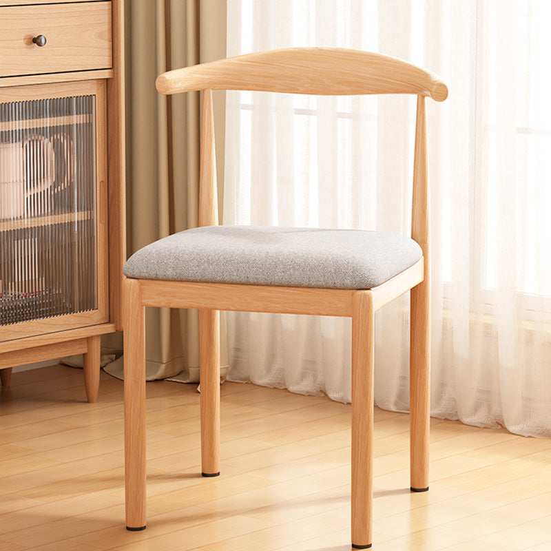 Nordic Wood Fabric Armless Chair
