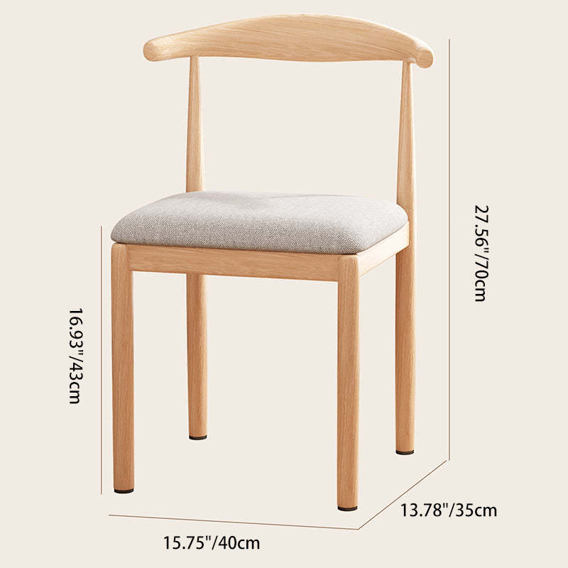 Nordic Wood Fabric Armless Chair — Green