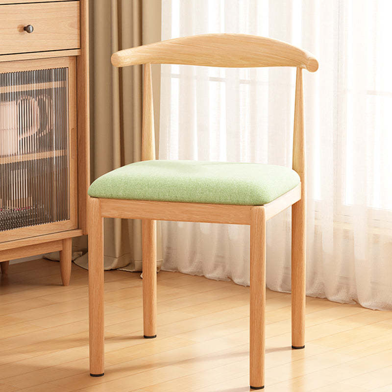 Nordic Wood Fabric Armless Chair