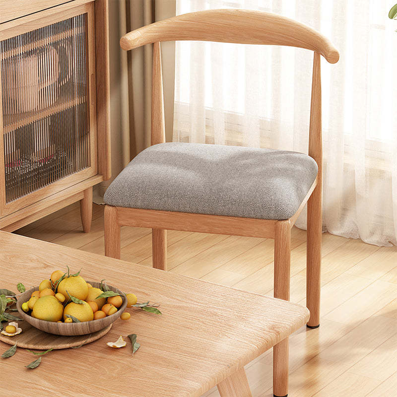 Nordic Wood Fabric Armless Chair