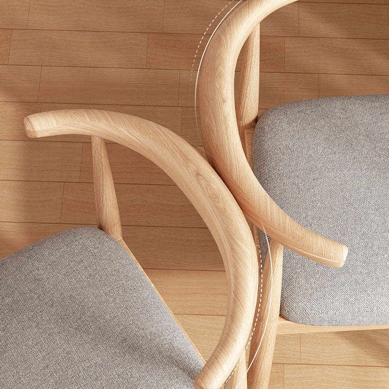 Nordic Wood Fabric Armless Chair