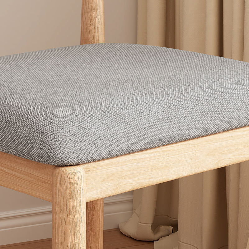 Nordic Wood Fabric Armless Chair