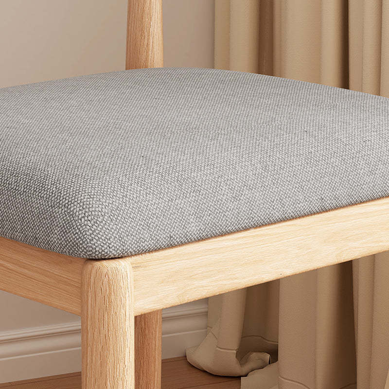 Nordic Wood Fabric Armless Chair
