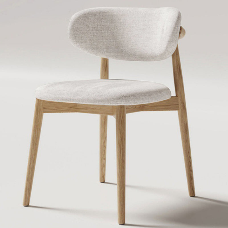 Contemporary Oval Wood Leather Armless Chair