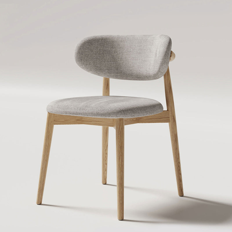 Contemporary Oval Wood Leather Armless Chair