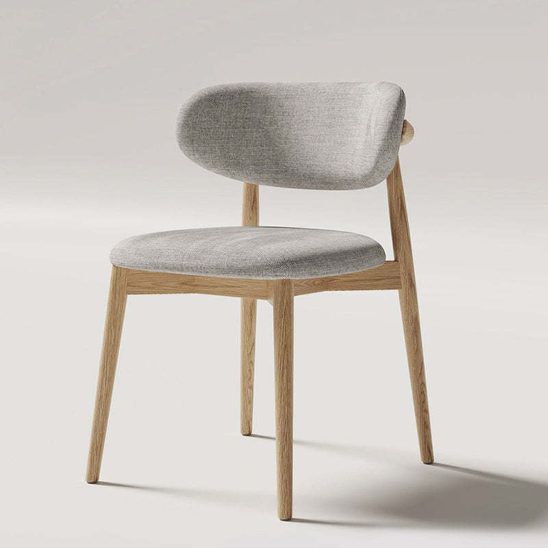 Contemporary Oval Wood Leather Armless Chair