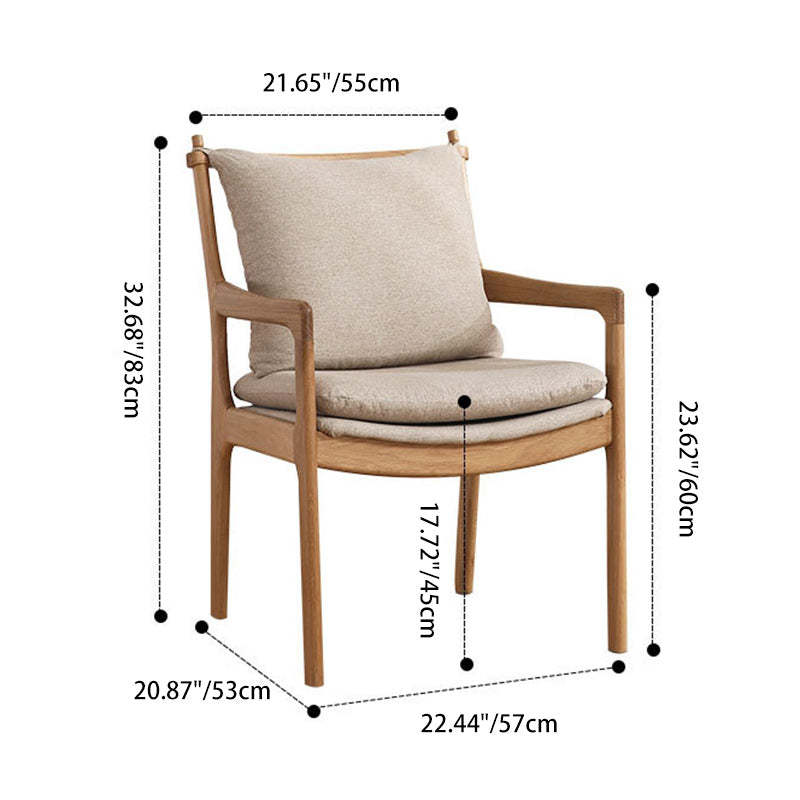 Nordic Wood Chair with Armrest