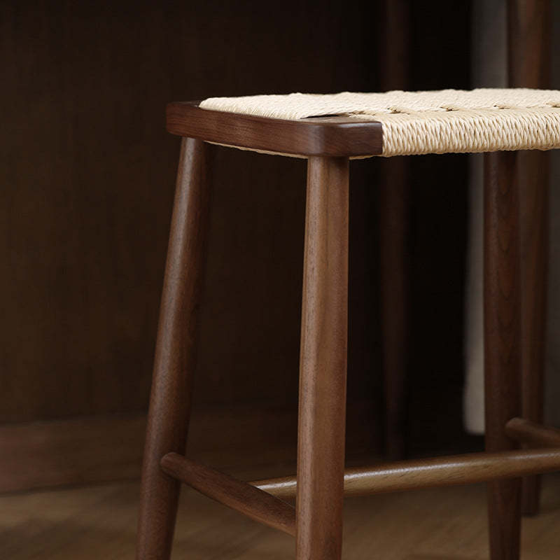 Scandinavian Wood Rope Armless Chair