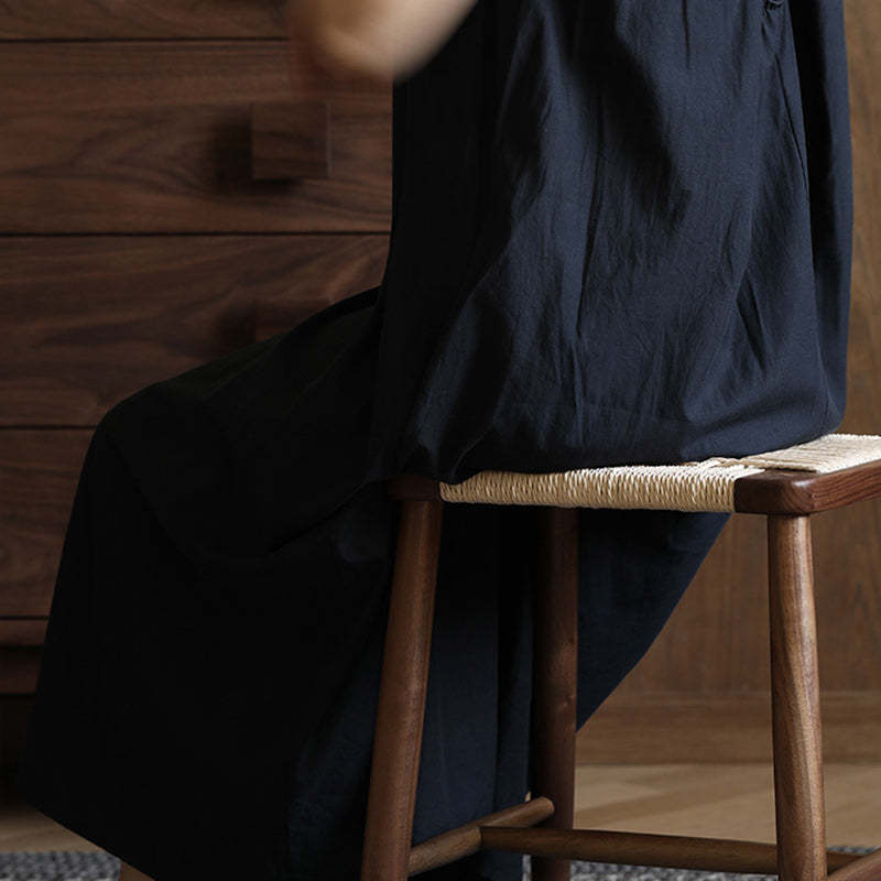 Scandinavian Wood Rope Armless Chair