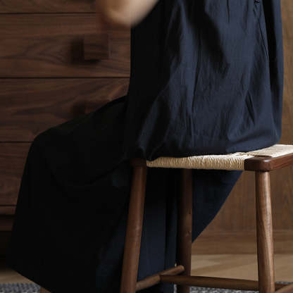 Scandinavian Wood Rope Armless Chair