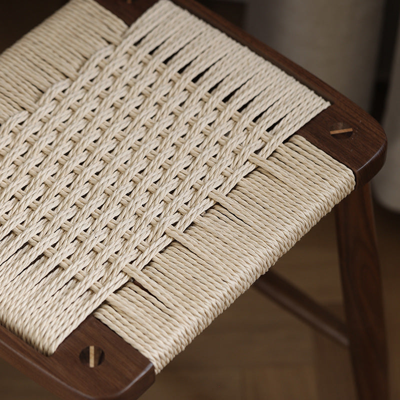 Scandinavian Wood Rope Armless Chair