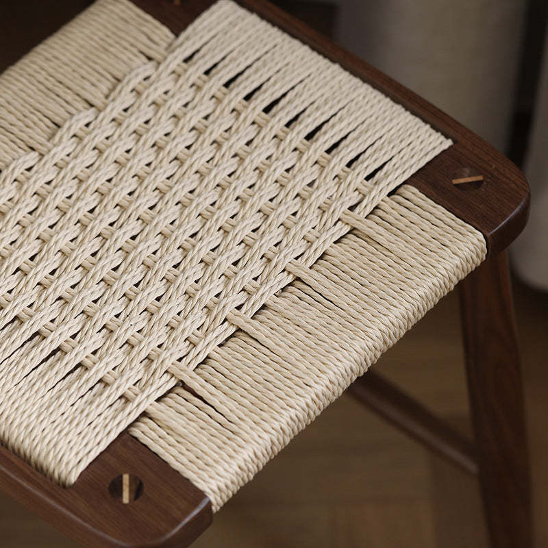 Scandinavian Wood Rope Armless Chair