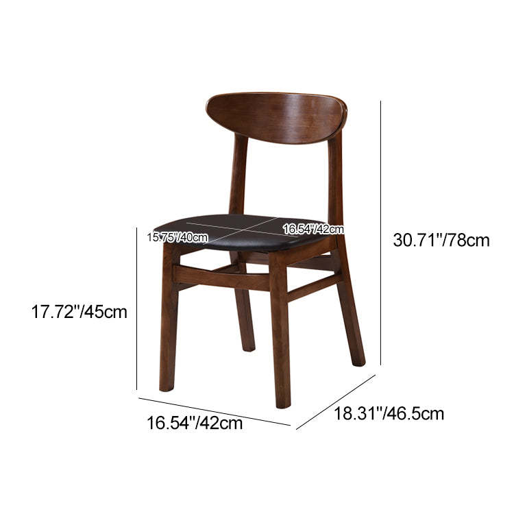 Nordic Wood Leather Armless Chair