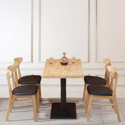 Nordic Wood Leather Armless Chair