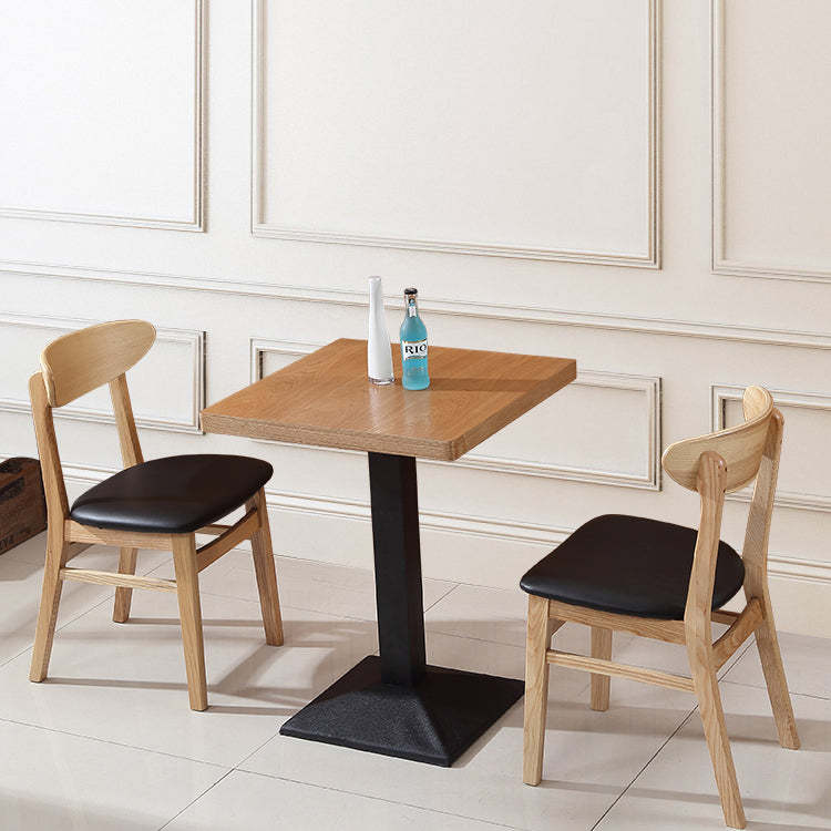 Nordic Wood Leather Armless Chair
