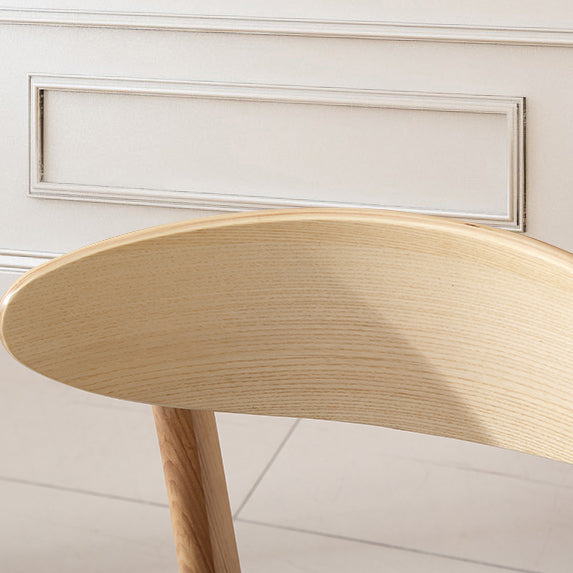 Nordic Wood Leather Armless Chair