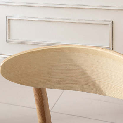 Nordic Wood Leather Armless Chair