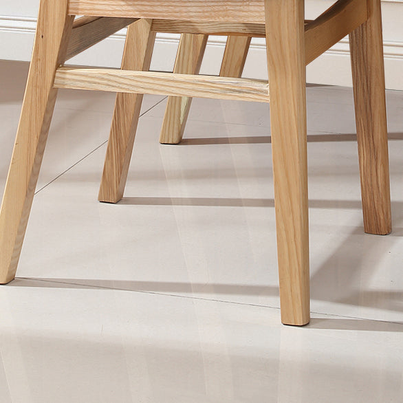 Nordic Wood Leather Armless Chair