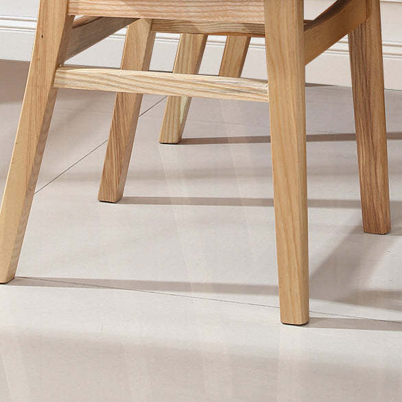 Nordic Wood Leather Armless Chair