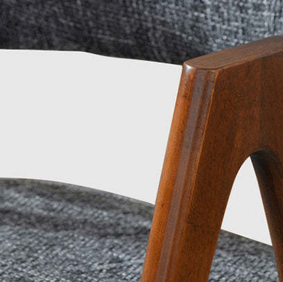Contemporary Oval Wood Fabric Armless Chair