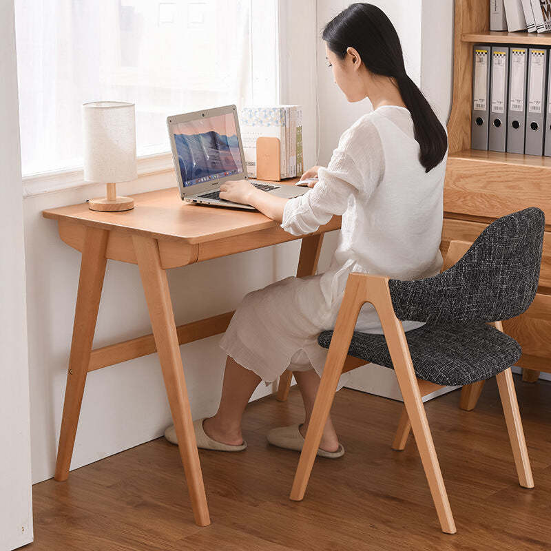 Contemporary Oval Wood Fabric Armless Chair