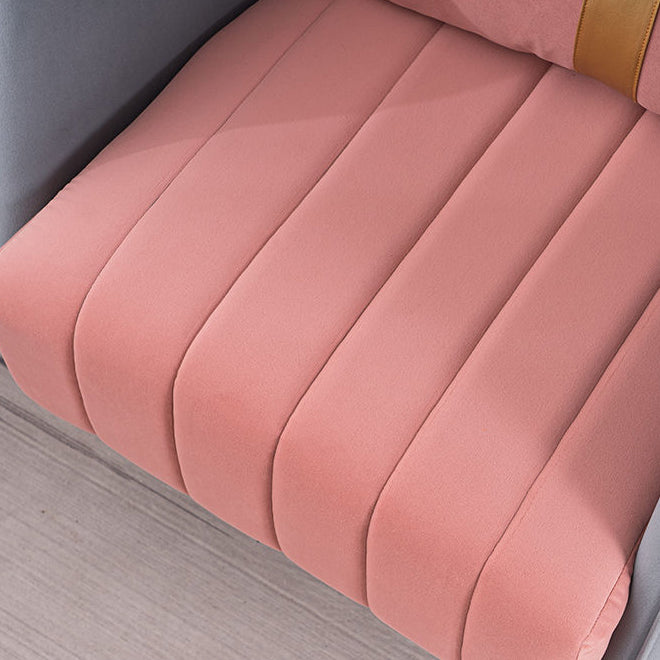 Transitional Oval Iron Fabric Chair