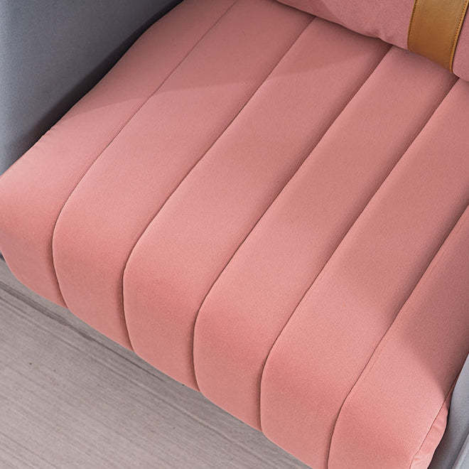 Transitional Oval Iron Fabric Chair