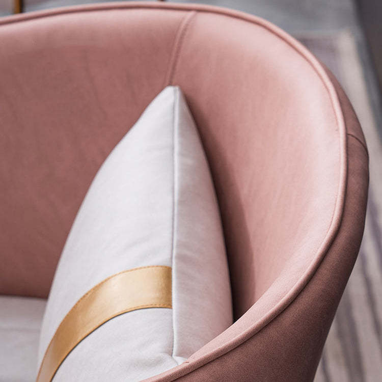 Transitional Oval Iron Fabric Chair