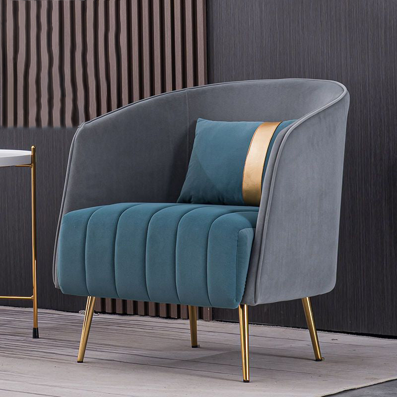 Transitional Oval Iron Fabric Chair