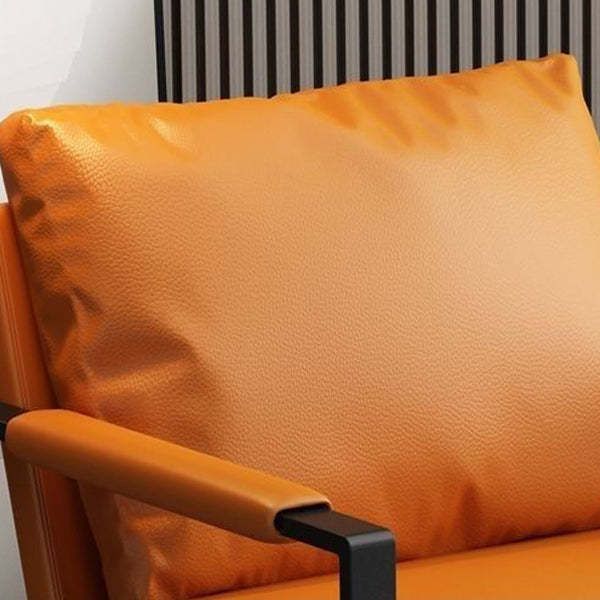 Minimalist Iron Leather Accent Chair