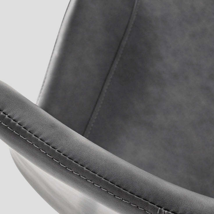 Minimalist Oval Iron Leather Armless Chair