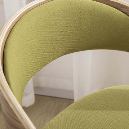 Contemporary Rectangular Wood Fabric Armless Chair — Blue