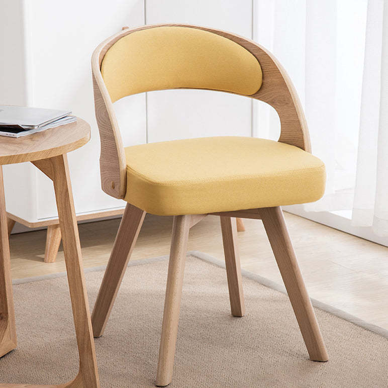 Contemporary Rectangular Wood Fabric Armless Chair — Gray