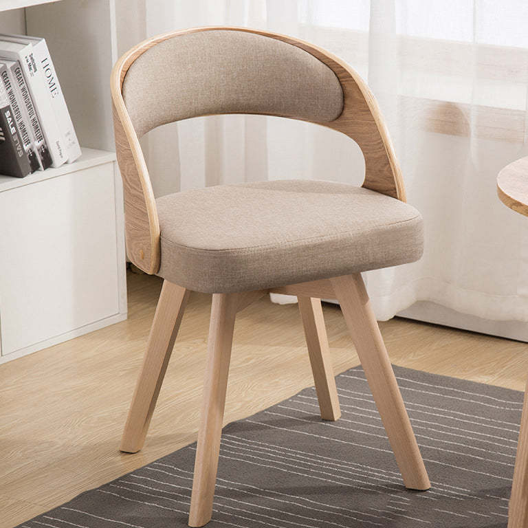 Lighom creative armless rectangular beige accent chairs in fabric