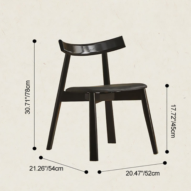 Minimalist Oval Wood Leather Armless Chair