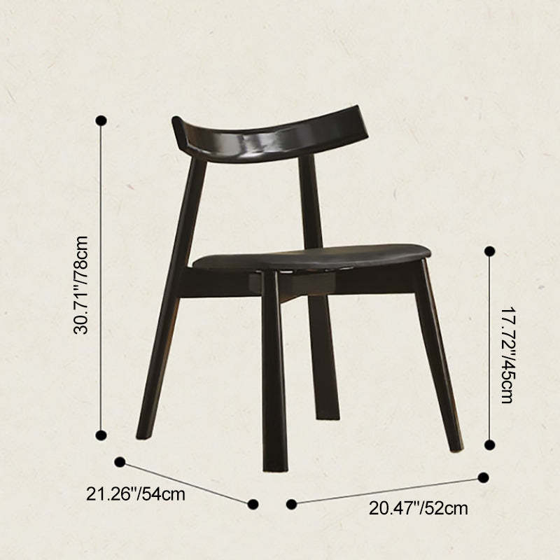 Minimalist Oval Wood Leather Armless Chair