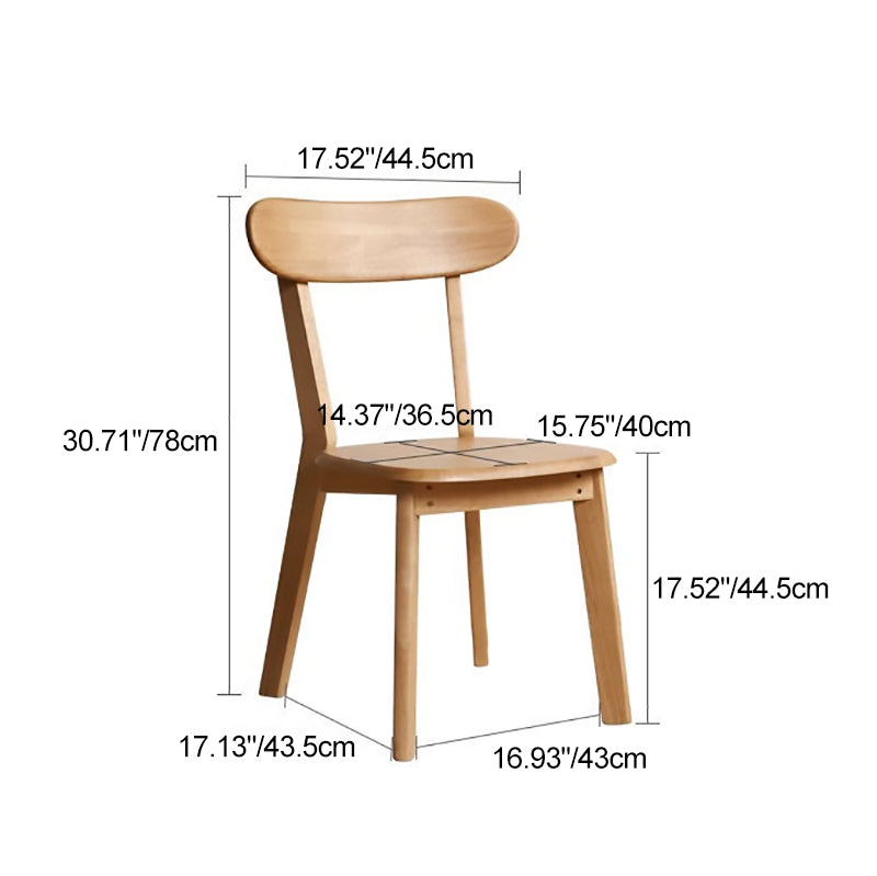 Japanese Oval Wood Armless Chair