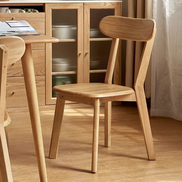 Japanese Oval Wood Armless Chair