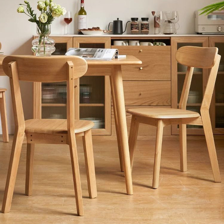 Japanese Oval Wood Armless Chair