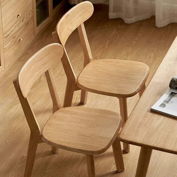 Japanese Oval Wood Armless Chair