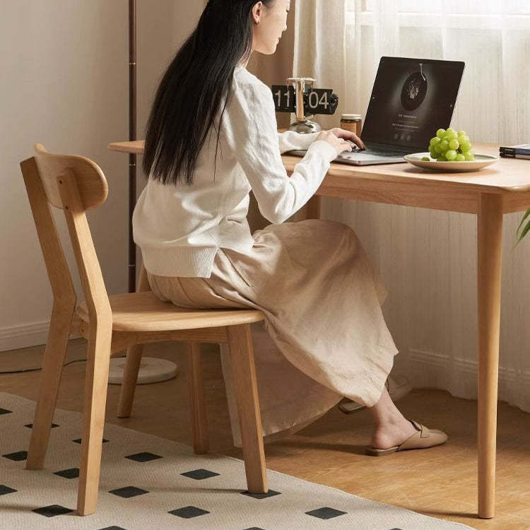 Japanese Oval Wood Armless Chair