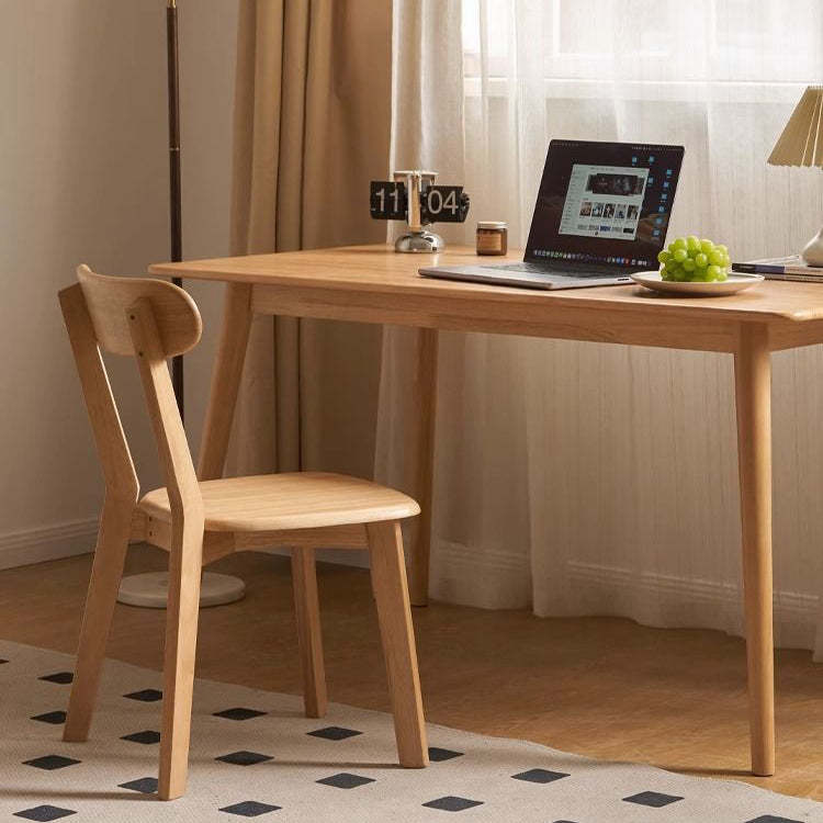 Japanese Oval Wood Armless Chair