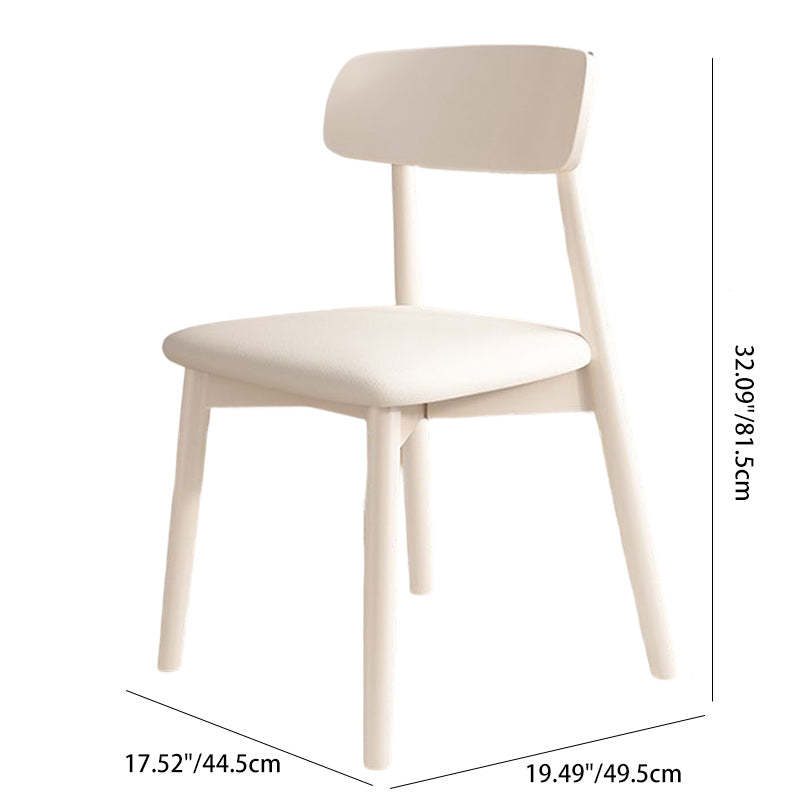Nordic Wood Leather Armless Chair — Walnut Color & Gray