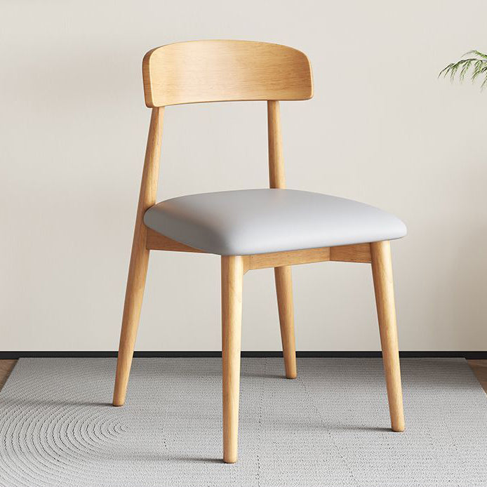 Nordic armless gray leather wood chair, Lighom